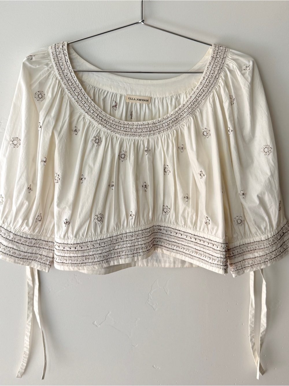 Ulla Johnson Zola Beaded Crop Top size 8 (Medium)